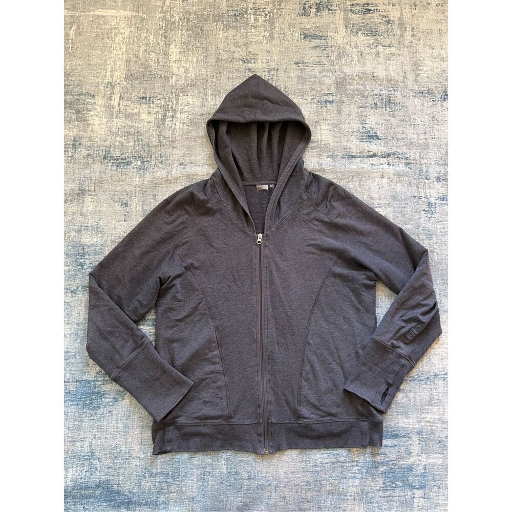 Zella Heathered Blue Gray Full Zip Hoodie Women's Large